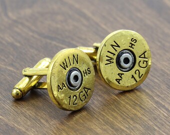 12 GA Bullet Cufflinks