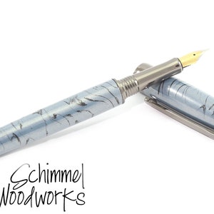 Metallic Blue & Black Fountain Pen