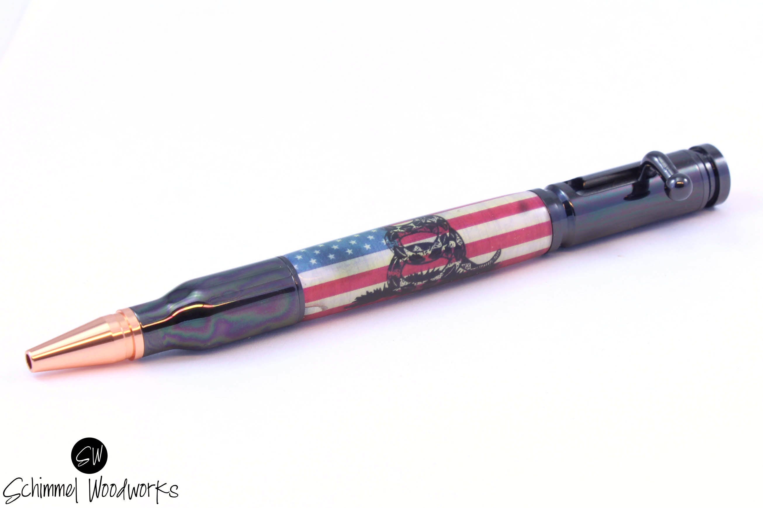 Gadsden flag pen Dont tread on me flag pen and ink United of