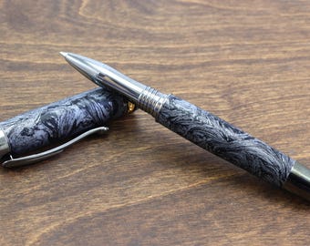Metallic Faux Damascus Rollerball Pen