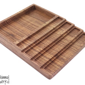 XL Wood Pen tray with Desk Organizer - holds 4 pens