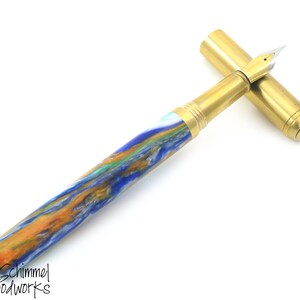 Tropical Swirl Brass Bespoke Fountain Pen