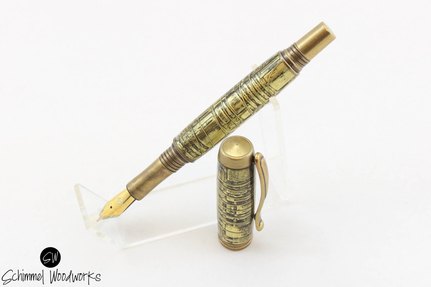 Monograph brass fountain pen Clearance