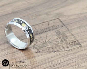 Steampunk Ring - Made with real Watch Gears -  Stainless Steel