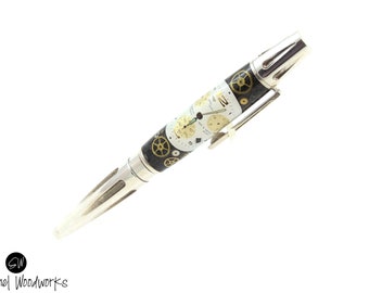 Vintage Watch Part Pen - Real Silver Pen