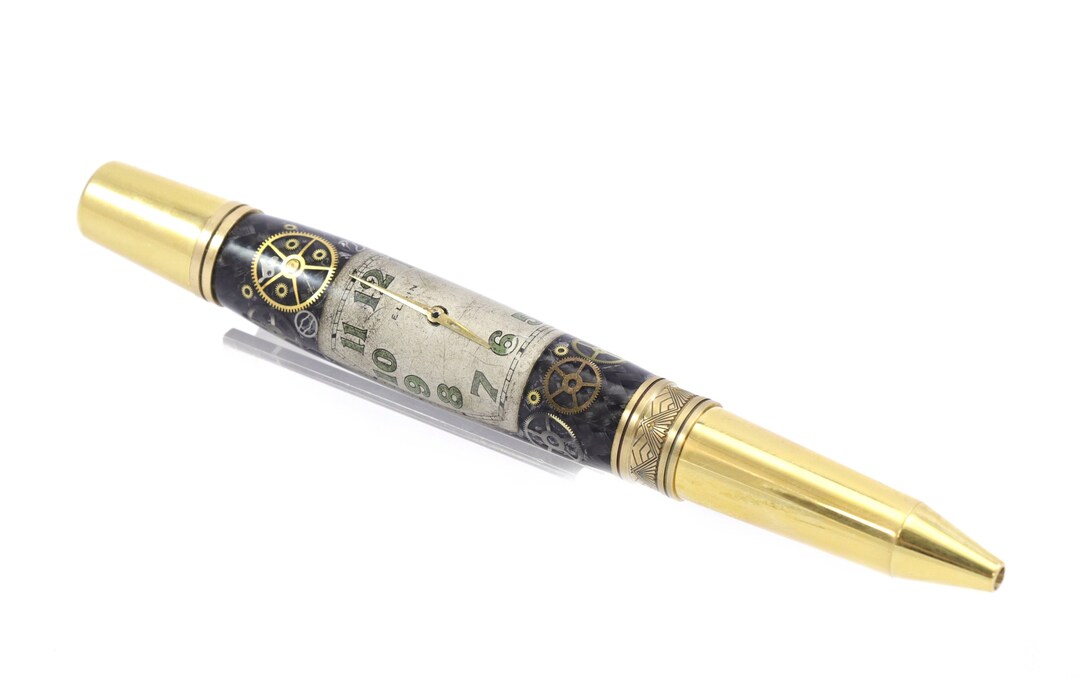 Vintage Elgin Watch Parts Pen Brass Pen Etsy