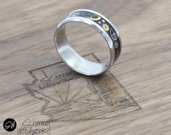 Steampunk Ring - Made with real Watch Gears