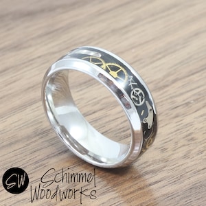 Steampunk Ring - Made with real Watch Gears