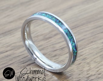 Opal Stainless Steel Ring