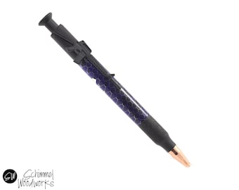 Blue Honeycomb Bullet Pen