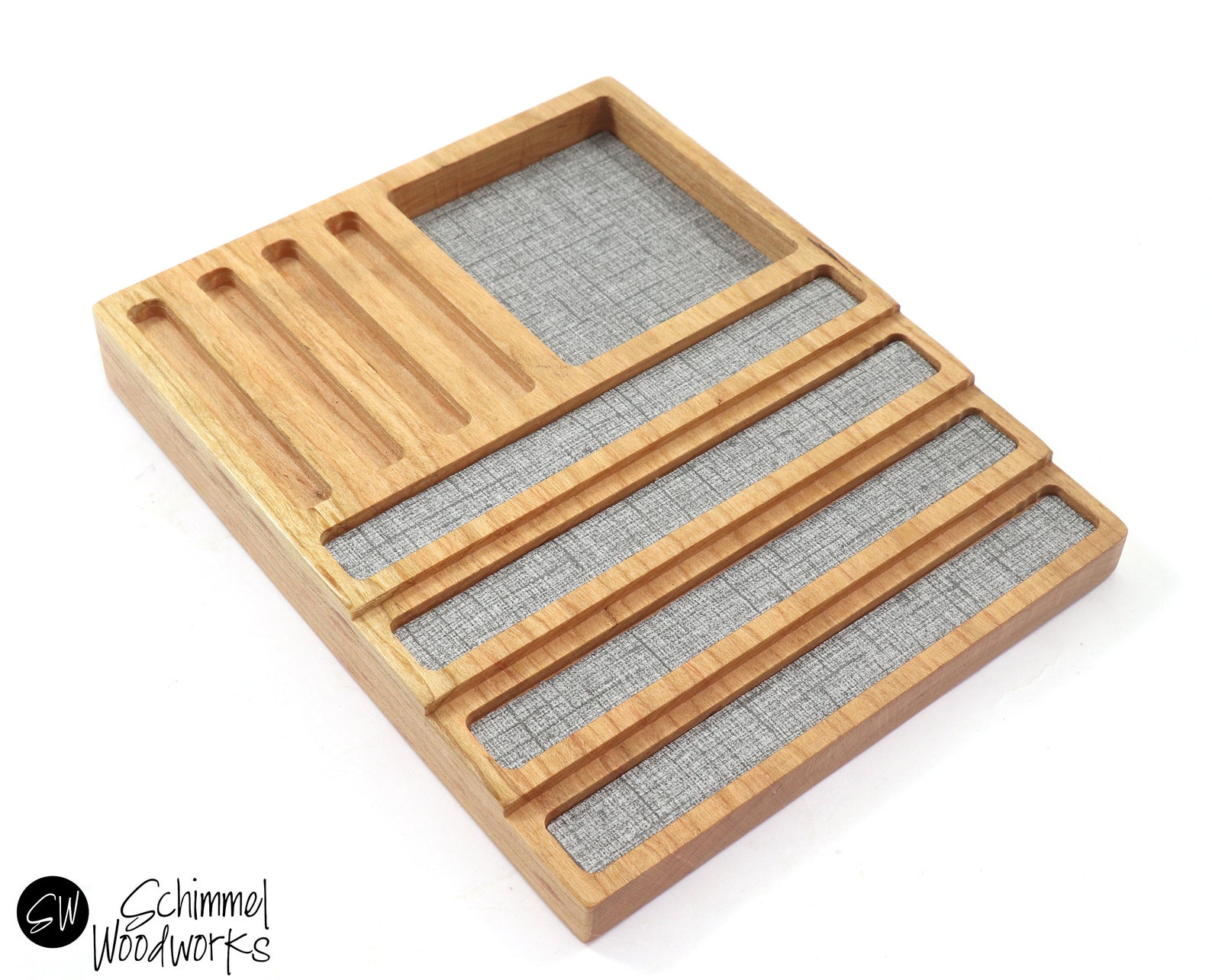 Cherry or Walnut Wood Fountain Pen Tray With Desk Organizer. Etsy