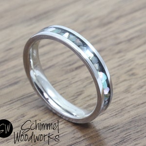 Abalone Stainless Steel Ring