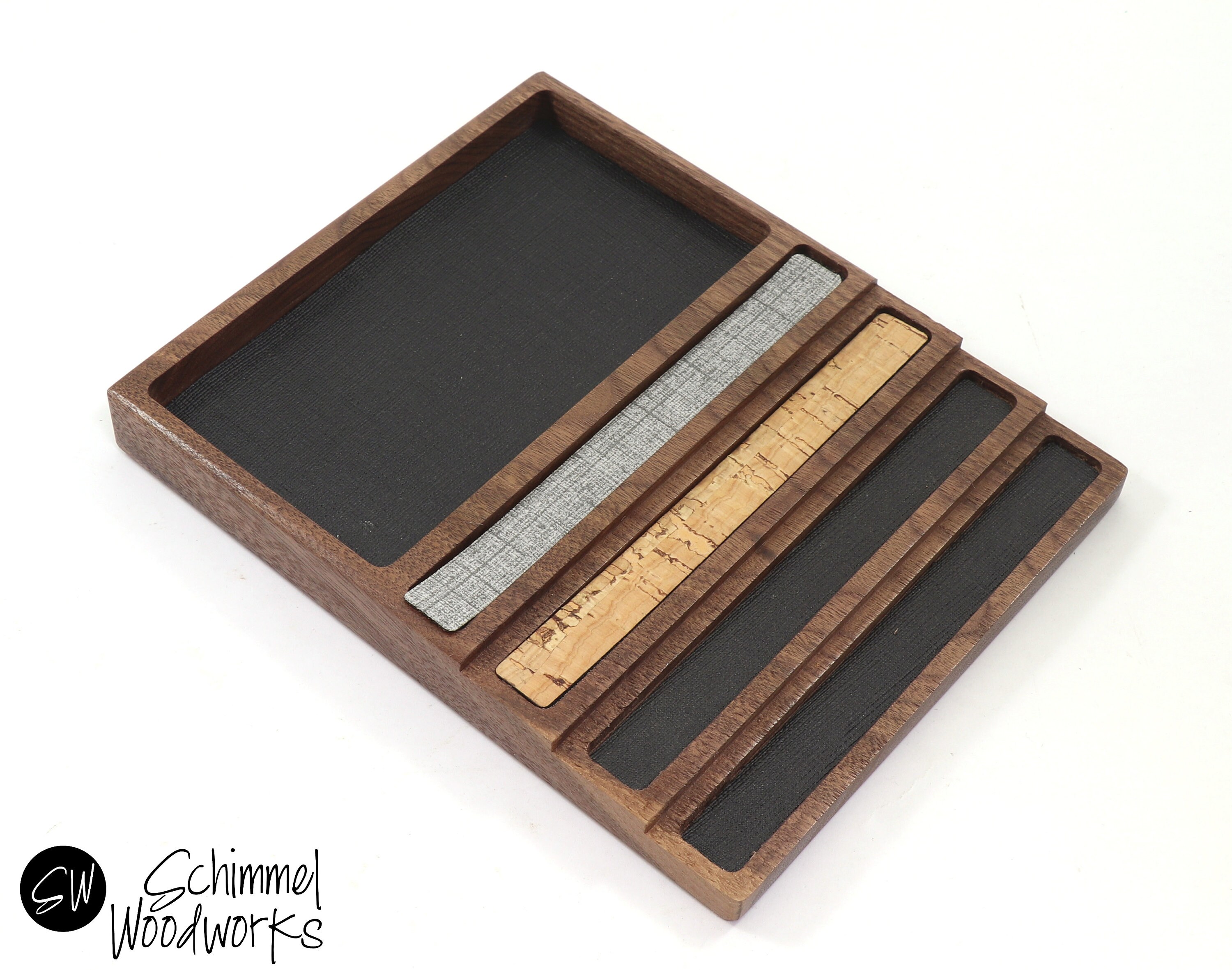 Cherry or Walnut Wood Pen Tray With Desk Organizer. Pen Tray Etsy UK