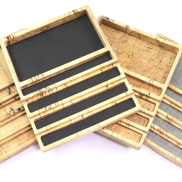 Spalted Maple Pen tray with Desk Organizer - holds 4 pens