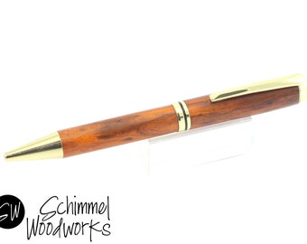 Gun Metal and Gold Accents Nebraska Handmade Schimmel Pen Historic Wood from The Florence Mill Mormon Winters Quarters Est 1856
