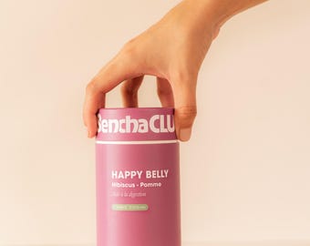 HAPPY BELLY - Organic Hibiscus Apple Herbal Tea in Tea Bags