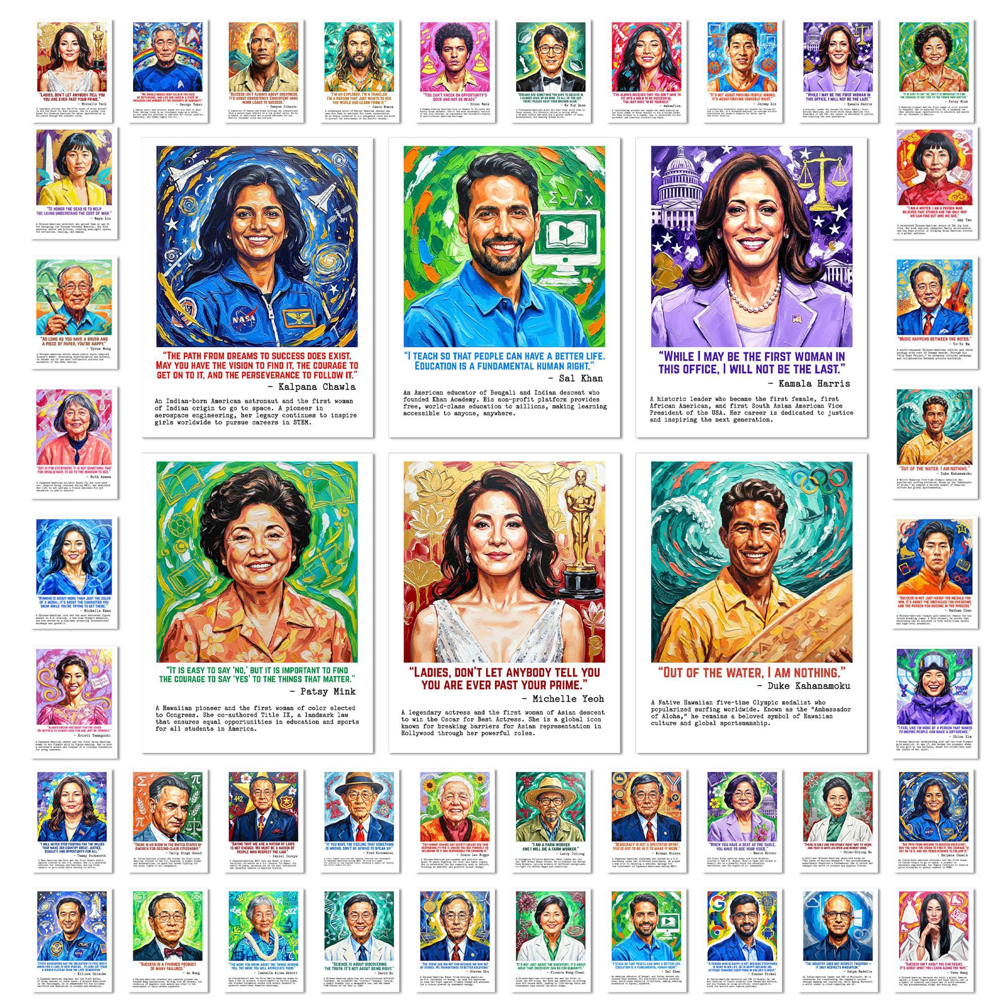 AAPI Heritage Month Posters, Set of 50 Bulletin Board Displays, Asian ...