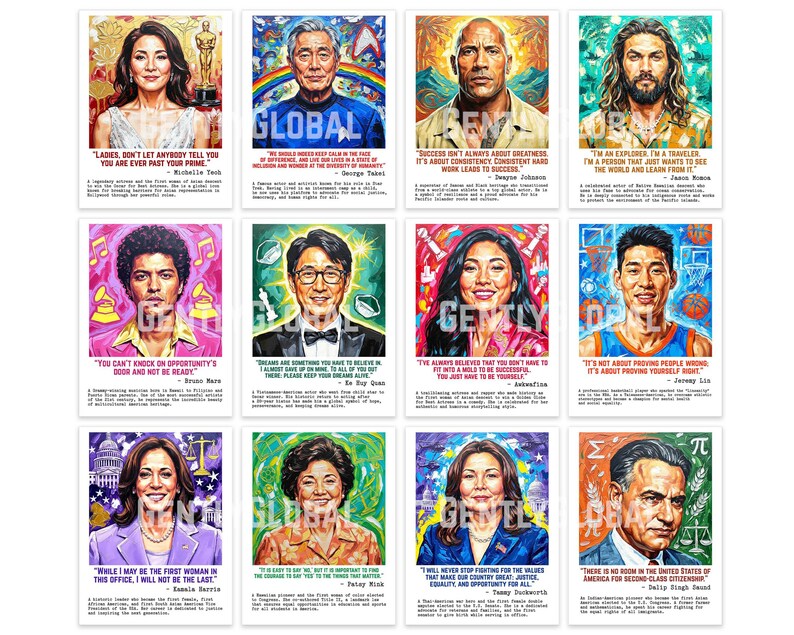 AAPI Heritage Month Posters, Set of 50 Bulletin Board Displays, Asian ...