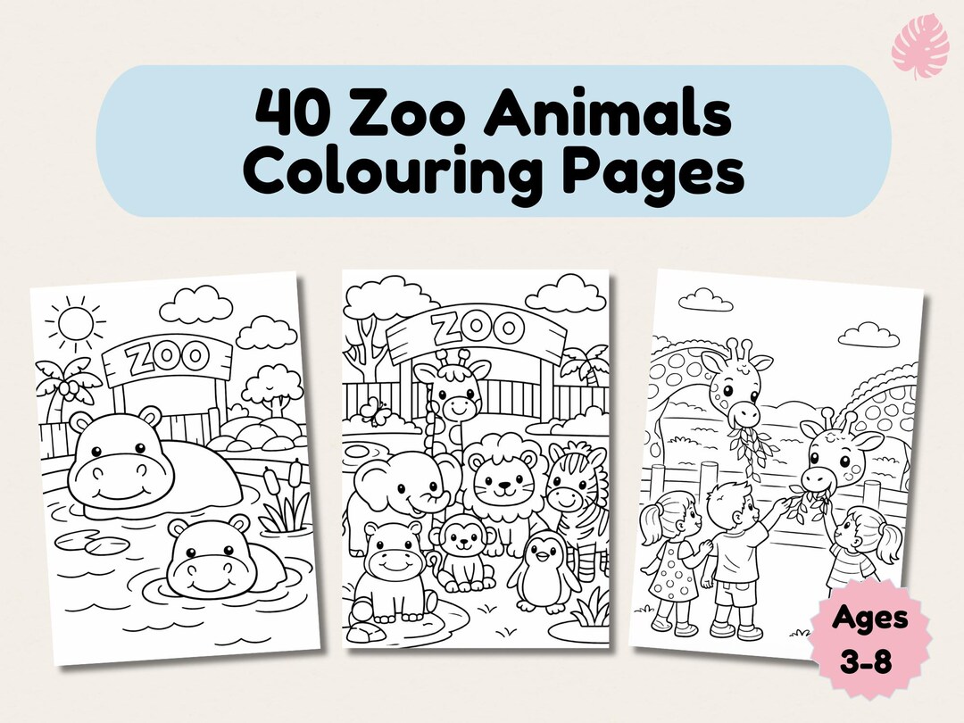 Zoo Animals Colouring Pages for Kids | 40 Printable Zoo Coloring Sheets ...
