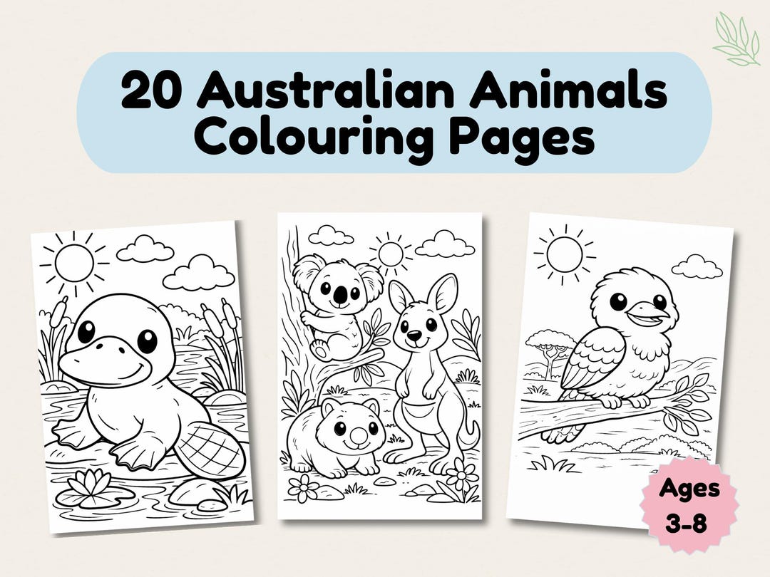 Australian Animals Colouring Pages for Kids | 20 Printable Coloring ...