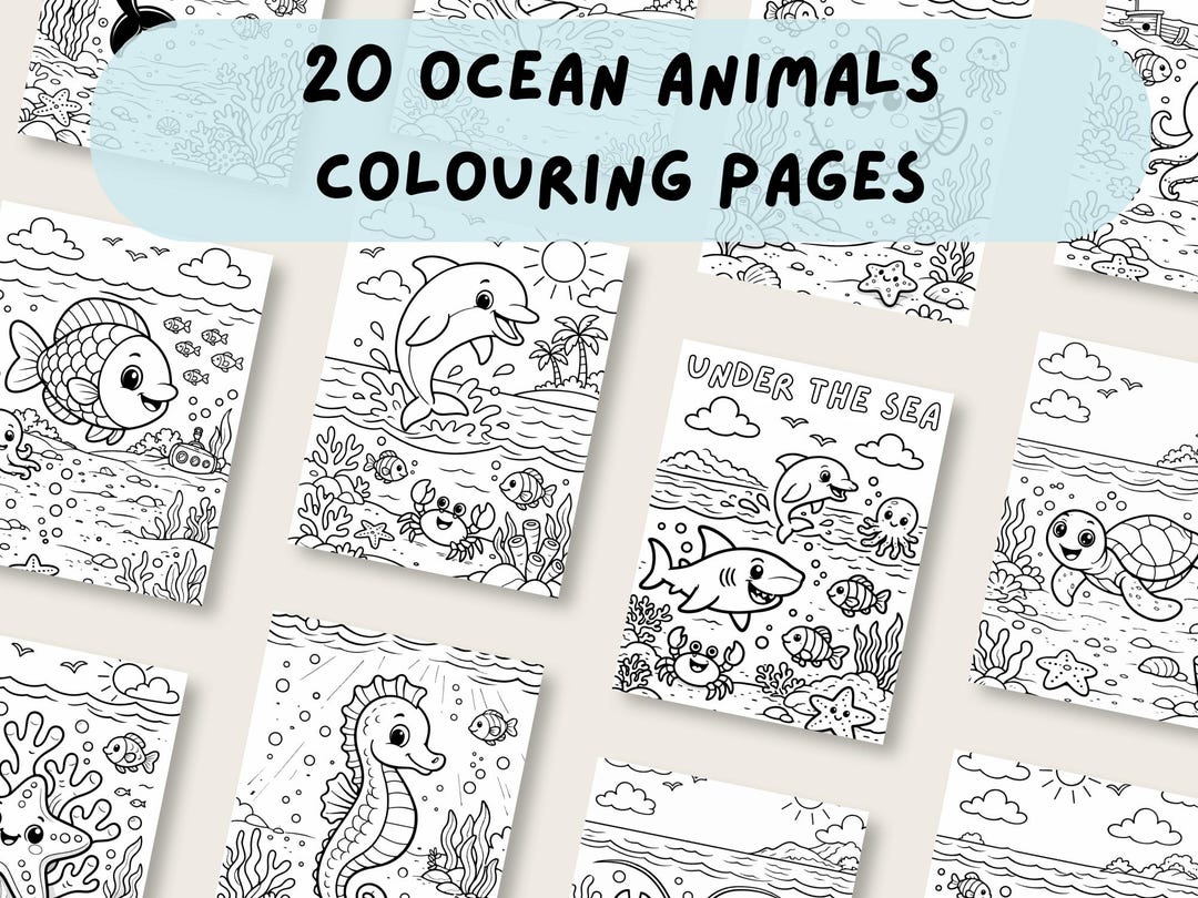 20 Ocean Animals Colouring Pages for Kids | Under the Sea | Printable ...