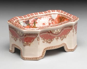 Compota de porcelana de frutas y flores
