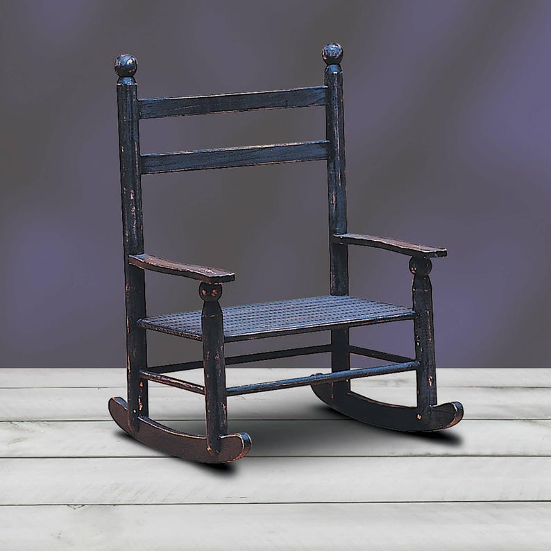 Mini Rustic Black Rocking Chair for Dolls - Etsy