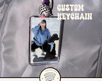 Custom Photo Keychain Personalized Picture Gift Memory Keepsake Best Friend Pet Gift Double Sided Option Trendy Charm Keychain