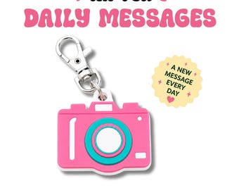 TapKeeps™ Retro Camera NFC Keychain — Tap for Daily Affirmations — Photographer Gift — Reprogrammable Bag Charm — Pick Your Vibe