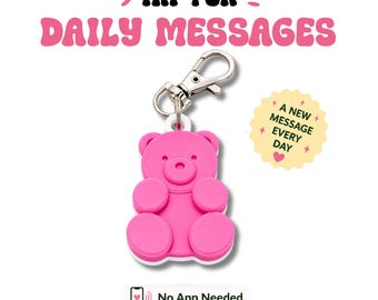 TapKeeps™ Gummy Bear NFC Keychain — Tap for Daily Affirmations — Reprogrammable Bag Charm — Pick Your Vibe Handmade Gift