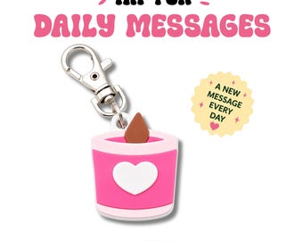 TapKeeps™ Heart Candle NFC Keychain — Tap for Daily Affirmations — Reprogrammable Bag Charm — Pick Your Vibe Handmade Gift
