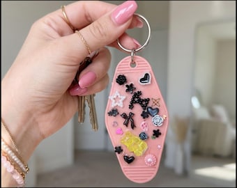 Soft Goth NFC Keychain — Tap Into Tiny Laughs — One of a Kind Handmade Retro Hotel Keychain Daily Jokes and Fun Facts for Ages 8-108