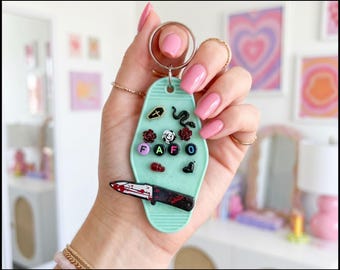 FAFO NFC Keychain — Tap Into Today's Energy — One of a Kind Handmade Retro Hotel Keychain Daily Witchy Wisdom