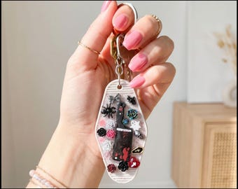 Cleaver Horror NFC Keychain — Tap Into Today's Energy — One of a Kind Handmade Retro Hotel Keychain Daily Witchy Wisdom