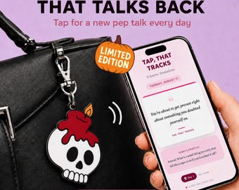 Candle Skull NFC Bag Charm Halloween Limited Edition Interactive Gothic Skull Keychain Backpack Accessory