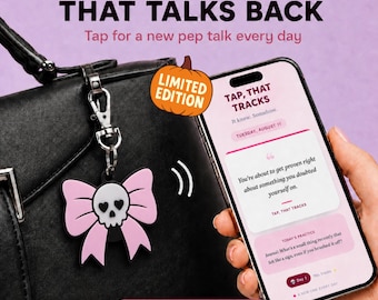 Coquette Skull Bow NFC Bag Charm Halloween Limited Edition Interactive Pink Skull Keychain Bag Accessory