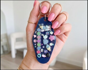 Aquarius NFC Keychain — Tap Into Today's Energy — One of a Kind Handmade Retro Hotel Keychain Daily Witchy Wisdom Zodiac Gift