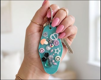 Smiley Mushroom NFC Keychain — Tap Into Tiny Laughs — One of a Kind Handmade Retro Hotel Keychain Daily Jokes and Fun Facts for Ages 8-108
