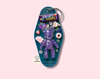 TapKeeps™ "Candy Store" Keychain — Daily Tiny Laughs — One of a Kind Handmade Retro Hotel Keychain Funny Gift
