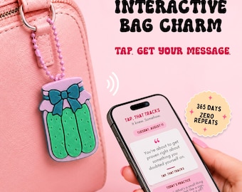 Pickle Nail Saver Keychain, Soda Can Tab Opener with NFC Daily Pep Talks, Pickle Lover Gift