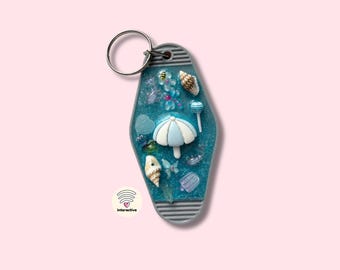 TapKeeps™ "Shore Thing" Keychain — Daily That Girl Motivation — One of a Kind Handmade Retro Hotel Motivational Gift