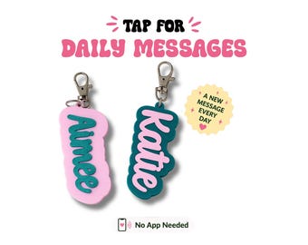 Personalized Name NFC Keychain NFC Keychain, Daily Affirmation Keychain, Purse Charm, Backpack Charm, Custom NFC Gift