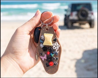 Stroopwafel NFC Keychain — Tap Into Tiny Laughs — One of a Kind Handmade Retro Hotel Keychain Daily Jokes and Fun Facts for Ages 8-108