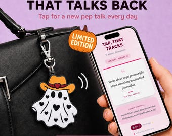 Cowboy Ghost NFC Bag Charm Halloween Limited Edition Interactive Cute Ghost Keychain Backpack Accessory