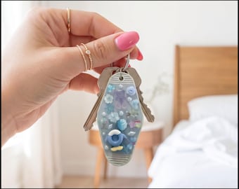 Pool Float NFC Keychain — Tap Into Tiny Laughs — One of a Kind Handmade Retro Hotel Keychain Daily Jokes and Fun Facts for Ages 8-108