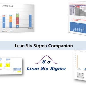 May include: Image of a Lean Six Sigma Companion. The image includes several charts and graphs, including a loading chart, and a histogram. The title "Lean Six Sigma Companion" is displayed in a blue banner. The Lean Six Sigma logo is also present.