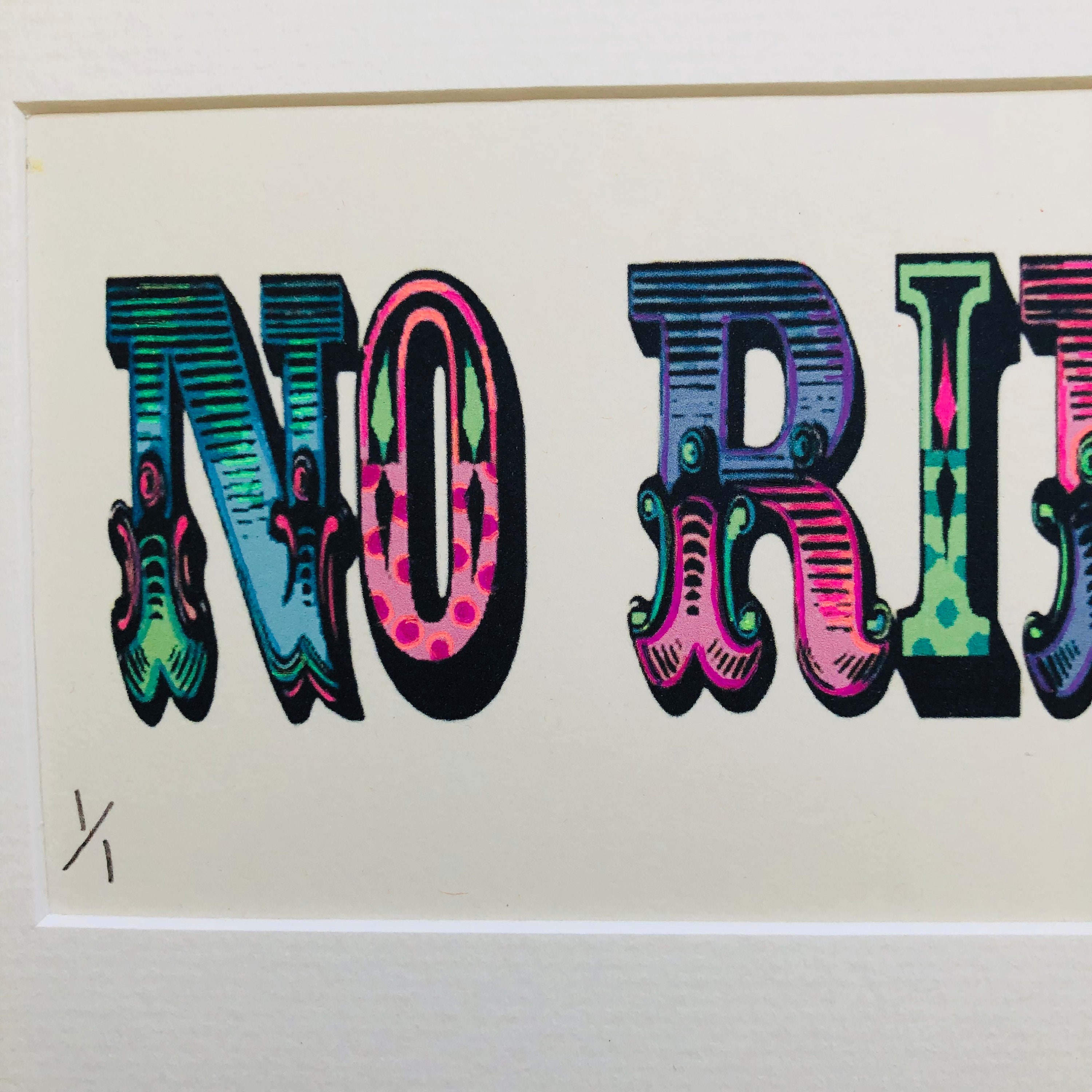 No Riff Raff Print NO RIFF RAFF Hand Coloured and Signed Print, Fun Entrance Hall Wall Art ...