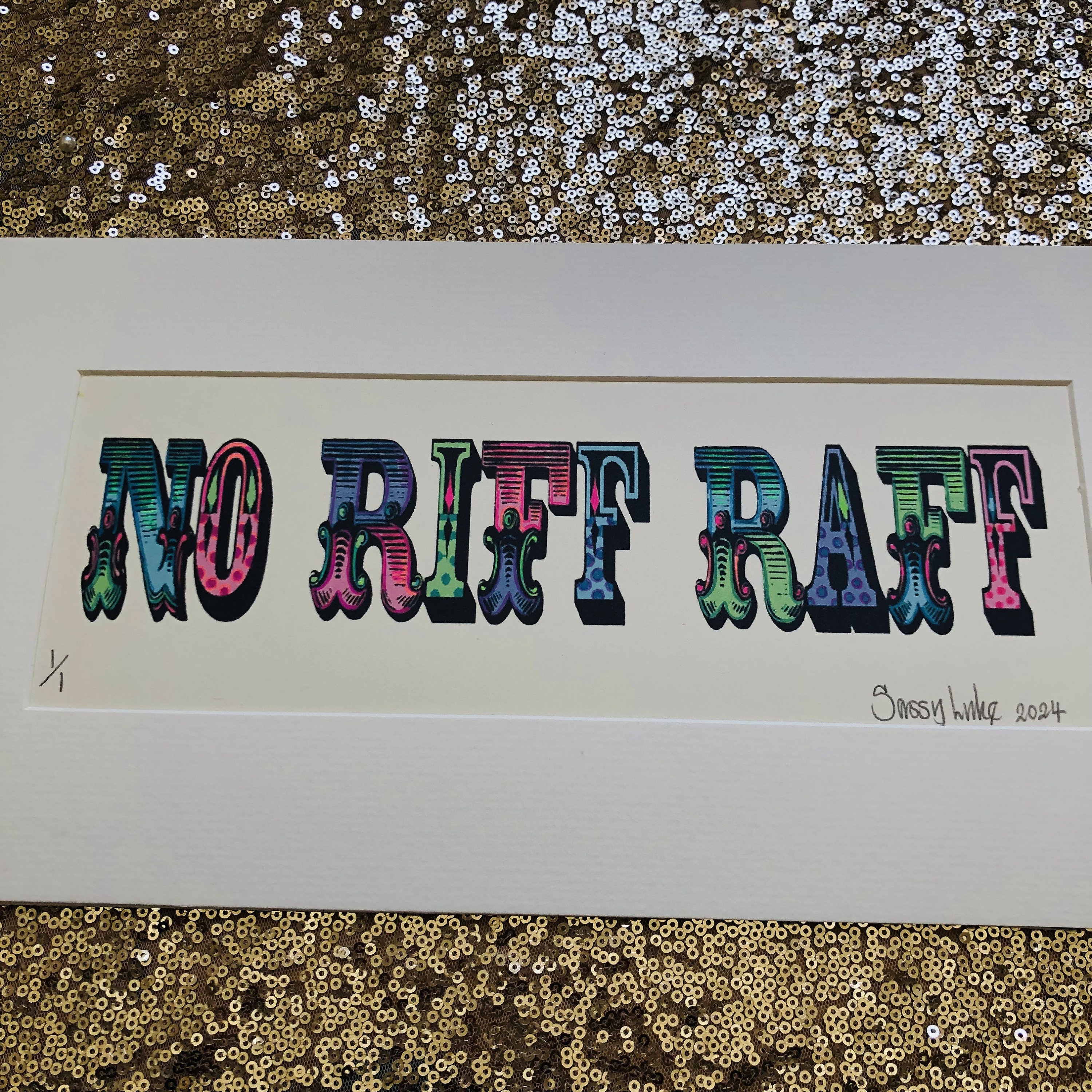 No Riff Raff Print NO RIFF RAFF Hand Coloured and Signed Print, Fun Entrance Hall Wall Art ...