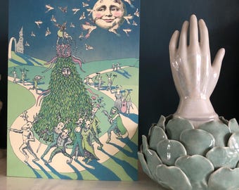 Green man card, jack in the green, may day, hastings art, pagan card, beltane art card, pagan gift, british folklore, mythical, solstice