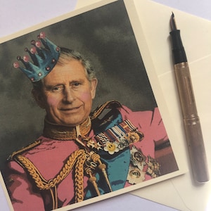 Roi Charles, roi Charles iii, couronnement 2023, souvenirs royaux, souvenir du roi Charles, famille royale britannique, carte d'art du roi Charles,